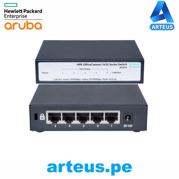 HPE ARUBA JH327A - SWITCH GIGABIT ETHERNET HPE OFFICECONNECT 1420, 5 RJ-45 GBE 10/100/1000 MBPS, 3 W. - ARTEUS