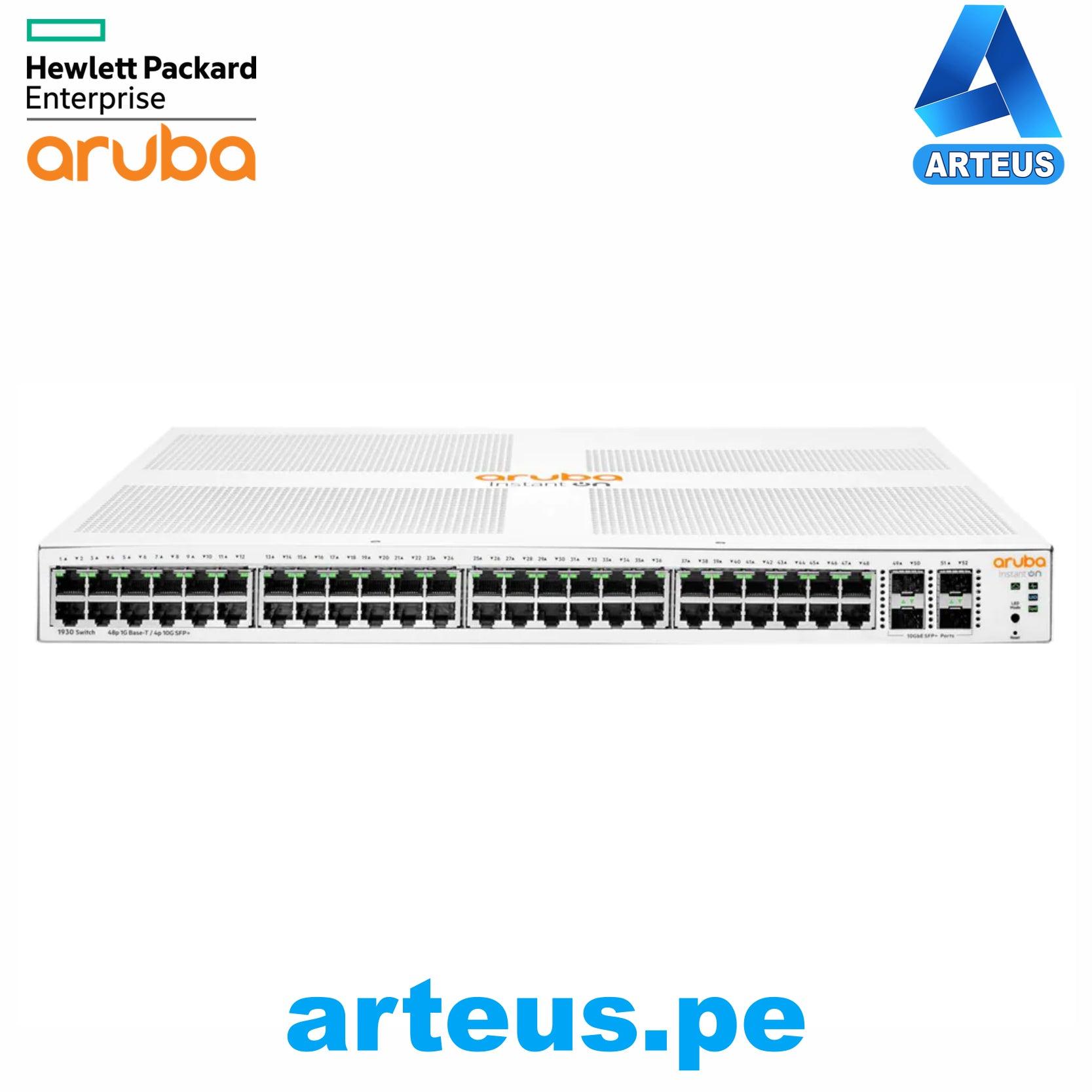 HPE ARUBA JL685A - SWITCH ARUBA INSTANT ON 1930 48 PUERTOS RJ45 10/100/1000 PORTS, 4 SFP 1/10GBE PORTS - ARTEUS