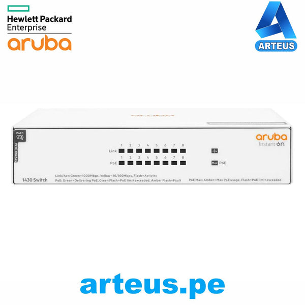 HPE R8R46A - CONMUTADOR ARUBA INSTANT ON 1430 8G CLASS4 POE 64W - ARTEUS