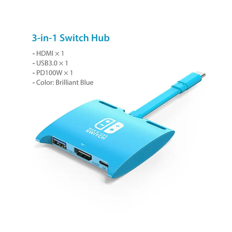 CABLETIME CB40U Adaptador Hub de USB-C 3 en 1 CT-SHUB31-PBU