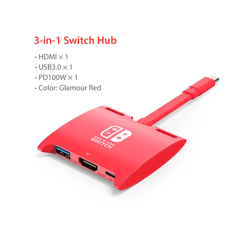 CABLETIME CB40R Adaptador Hub de USB-C 3 en 1 CT-SHUB31-PR