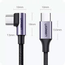 UGREEN US385 20299 Cable USB a USB C Carga Rapida Angulo 90°