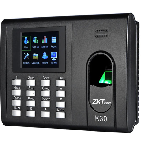 ZKTECO K30 PRO, Control de Asistencia y Acceso Biométrico: Huella+Tarjeta+Código Inc BateríaRJ45