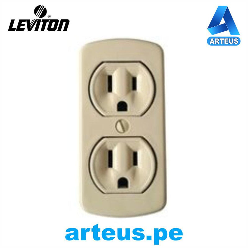 LEVITON 00091-00I - TOMA L/T VISIBLE MARFIL 15A - 125V - ARTEUS