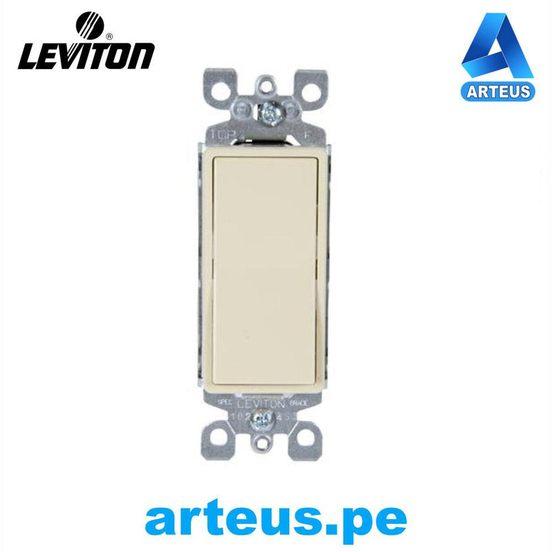 LEVITON 5603-02I - INTERRUPTOR SIMPLE CONM E/MARFIL 15A - 120/277V DECORA - ARTEUS