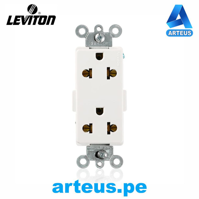 LEVITON 5835-00W - TOMA L/T UNIVERSAL E/BLANCO 15A - 125/250V DECORA EURO AMERICANO - ARTEUS