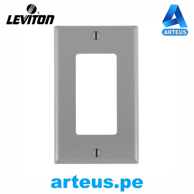 LEVITON 80401-NGY - PLACA PARA TOMA UNIVERSAL GRIS DECORA - ARTEUS