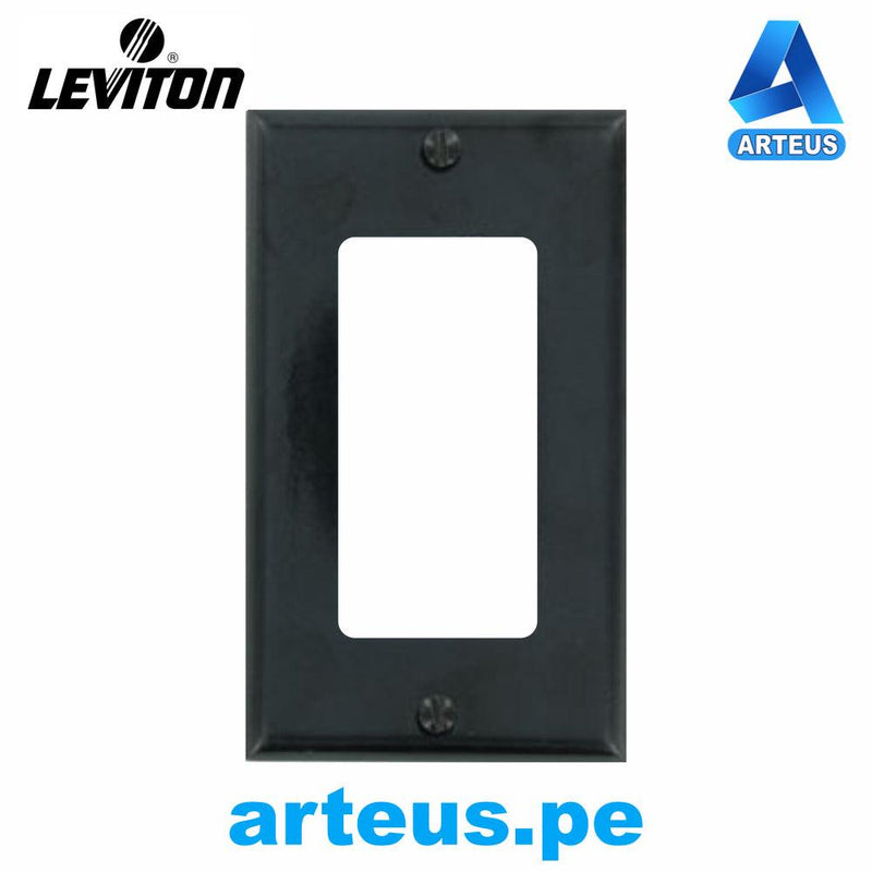 LEVITON 80401-ONE - PLACA PARA TOMA UNIVERSAL NEGRA DECORA - ARTEUS