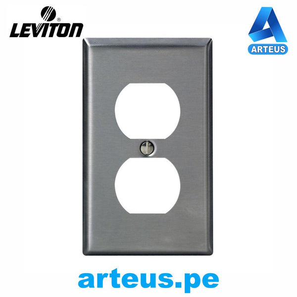 LEVITON 84003 - PLACA METALICA P/TOMA SIMPLE ACERO INOXIDABLE - ARTEUS
