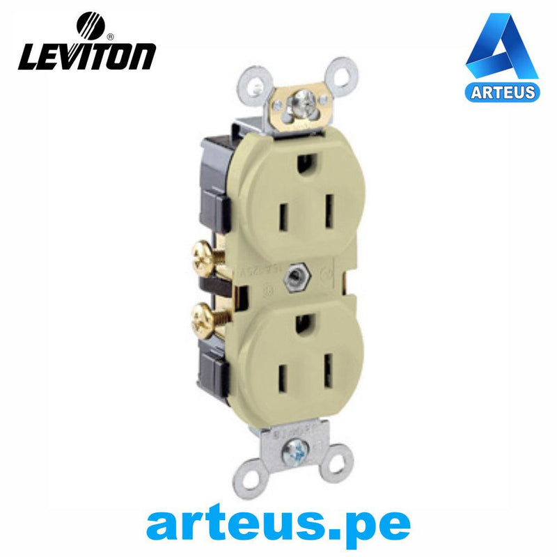 LEVITON CR15-00I - TOMA L/T COMERCIAL E/MARFIL 15A - 125V - ARTEUS