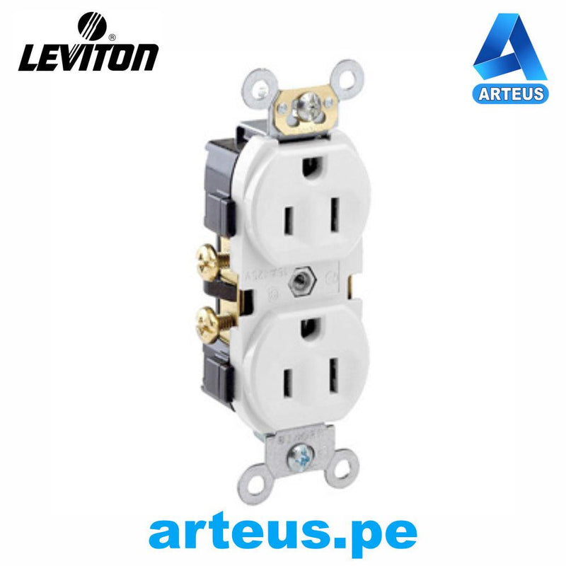 LEVITON CR15-00W - TOMA L/T COMERCIAL E/BLANCO 15A - 125V - ARTEUS