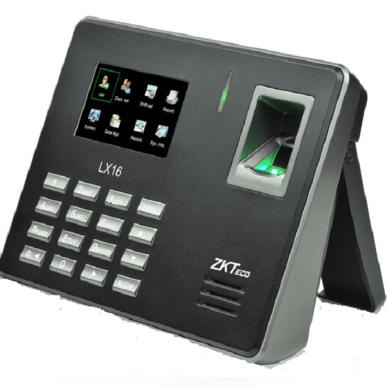 ZKTECO LX16, Reloj Control de Asistencia Biométrico: Huella Reporte Excel 500 Usuarios, 50000 Eventos USB