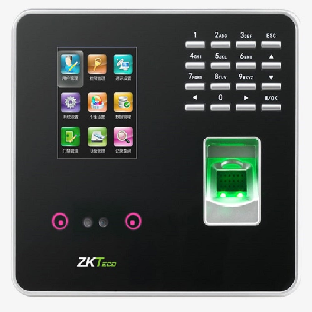 ZKTECO MB20 VL Control de Asistencia y Acceso con Lector de Huella, Rostro y Tarjeta