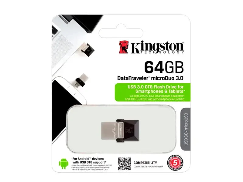 KINGSTON DTDUO3/64GB Memoria USB 64GB 3.0 microDuo OTG