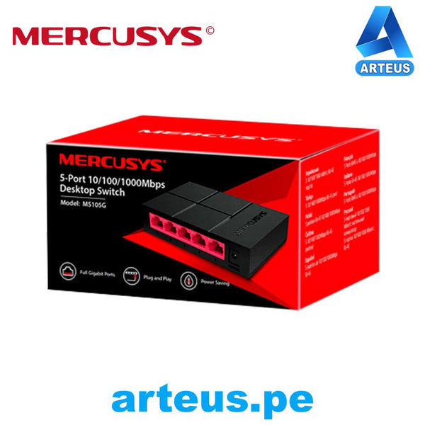 MERCUSYS MS105G - SWITCH DE ESCRITORIO DE 5 PUERTOS 10/100 / 1 000 MBPS - ARTEUS