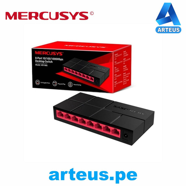 MERCUSYS MS108G - SWITCH DE ESCRITORIO DE 8 PUERTOS 10/100 / 1 000 MBPS - ARTEUS