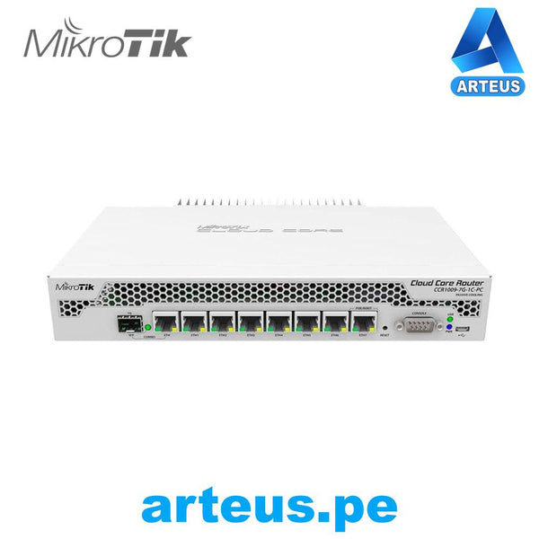 MIKROTIK CCR1009-7G-1C-1S+PC - CLOUD CORE ROUTER, CPU 9 NÚCLEOS,7 P GIGABIT, 1 COMBO TP/SFP, 1P SFP+, 2 GB MEMORIA Y ENFRIAMIENTO PASIVO - ARTEUS