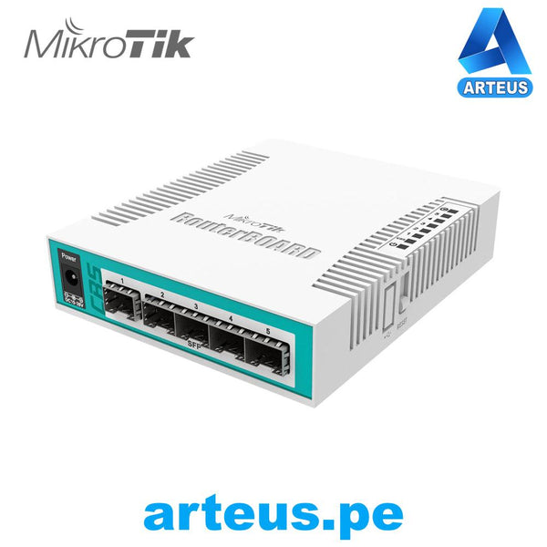 MIKROTIK CRS106-1C-5S - CLOUD ROUTER SWITCH 128 MB DE RAM, 1 PORTA COMBO (GIGABIT ETHERNET OU SFP), 5 X SFP - ARTEUS
