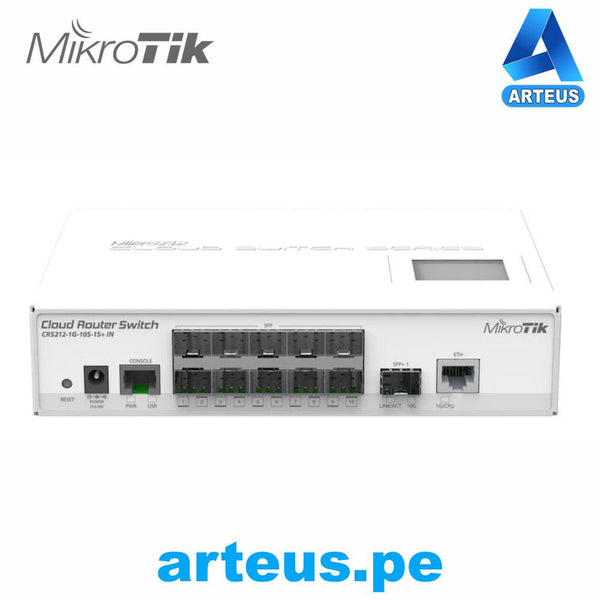 MIKROTIK CRS212-1G-10S-1S+IN - CLOUD ROUTER SWITCH 64MB RAM, 1XGIGABITLAN, 10XSFP, 1XSFP+ ROS L5, LCD - ARTEUS