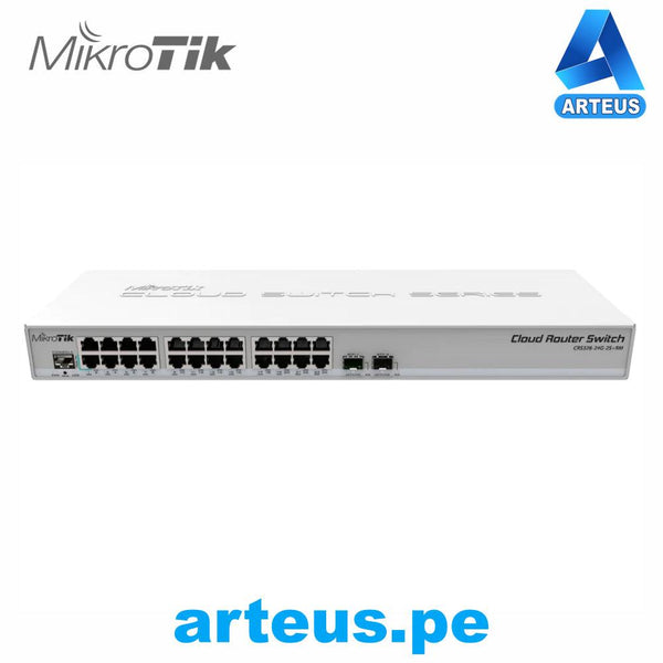 MIKROTIK CRS326-24G-2S+RM - CLOUD ROUTER SWITCH 24 PUERTOS GIGABIT CON 02 PUERTOS SFP+ 10GBPS ADMINISTRABLE - ARTEUS
