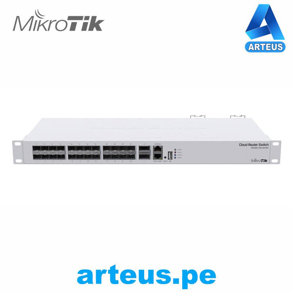 MIKROTIK CRS326-24S+2Q+RM - CLOUD ROUTER SWITCH, SISTEMA OPERATIVO DUAL 24 PUERTOS 10G SFP+, 2 PUERTOS 40G QSFP+ - ARTEUS