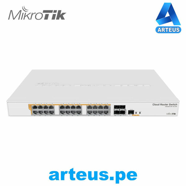 MIKROTIK CRS328-24P-4S+RM - CLOUD ROUTER SWITCH ADMINISTRABLE L3, 24 PUERTOS GIGABIT C/POE PASIVO Y 802.3AF/AT. - ARTEUS