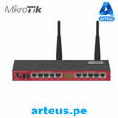 MIKROTIK RB2011UiAS-2HnD-IN - ROUTER BOARD, 10 PUERTOS ETHERNET, 1 PUERTO SFP, WI-FI DE GRAN COBERTURA 2.4 GHZ ANTENAS DE 4 DBI, HASTA 1 WATT DE POTENCIA - ARTEUS