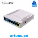 MIKROTIK RB951Ui-2HnD - ROUTERBOARD, 5 PUERTOS FAST, 1 PUERTO USB, WIFI 2.4 GHZ 802.11 B/G/N, GRAN COBERTURA CON ANTENA 2.5 DBI, HASTA 1 WATT DE POTENCIA - ARTEUS
