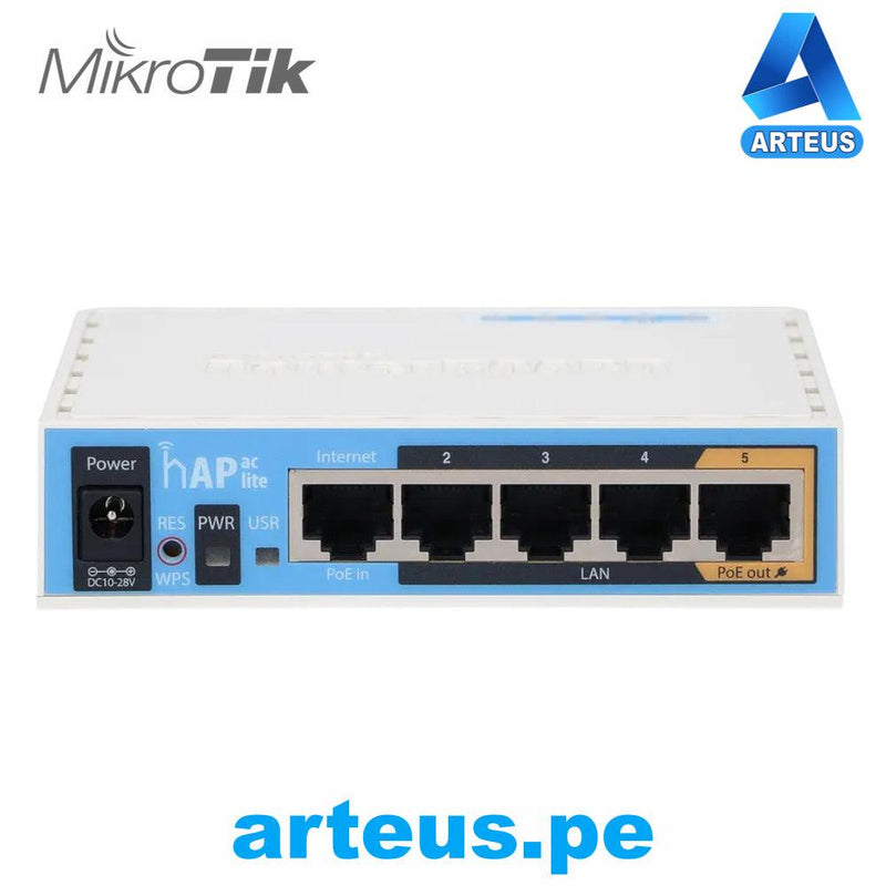 MIKROTIK RB952Ui-5ac2nD - HAP AC LITE | WIFI ROUTER | RB952UI-5AC2ND, DUAL BAND, 5X RJ45 100MB/S - ARTEUS