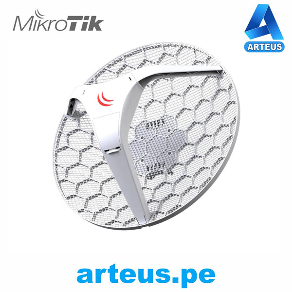 MIKROTIK RBLHG-5nD - ANTENA INTEGRADA PUNTO A PUNTO/CPE DUAL CHAIN DE 24,5 DBI Y 5 GHZ, CPU DE 600 MHZ, 64 MB DE RAM - ARTEUS