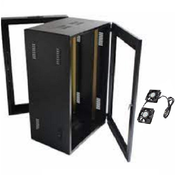 NEWTEL GAB18RU-1, Gabinete Importado de Pared Abatible 18RU 60x55x90 Inc. 2 Ventiladores ANSI/EIA RS-310-D