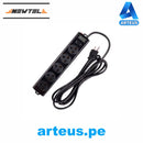 NEWTEL EXTENSION ELECTRICO 8 TOMAS P/TOMA UNIVERSAL NEGRO - ARTEUS