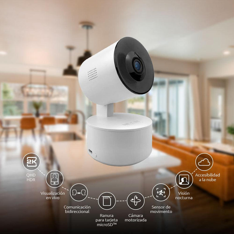 NEXXT HOME NHC-P710, Cámara de Vigilancia WIFI Tubo 2K 3MP Motorizada para Interior. ALEXA - ARTEUS