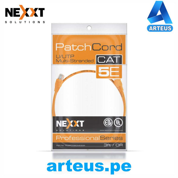 NEXXT SOLUTION PCGPCC5ECM03OR - Patch Cord - CAT5E 3Ft. 0.91 mts - ARTEUS