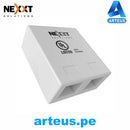 NEXXT SOLUTIONS AE180NXT10 - Roseta Adosables Superficial - 02 Puertos Para Jack CAT5E o CAT6 - ARTEUS