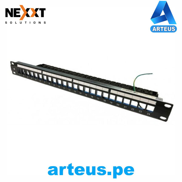 NEXXT SOLUTIONS MBCPAN1U - PATCH PANEL FTP 1RU 24P VACIO PARA KEYSTONE con guia de goma sin atadura - ARTEUS