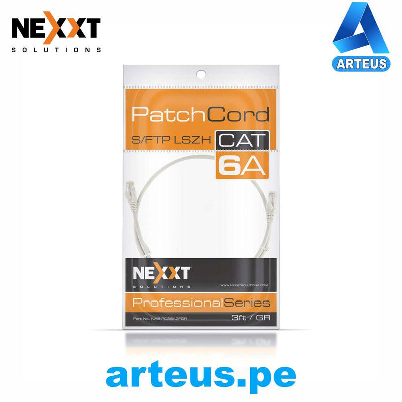 NEXXT SOLUTIONS NAB-PCS6A3FGR - Patch Cord - SFTP CAT6A 3FT 0.91 mts - ARTEUS