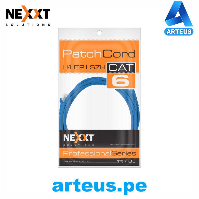 NEXXT SOLUTIONS PCGPCC6CM01BL - Patch Cord - CAT6 1Ft. 0.30 mts - ARTEUS