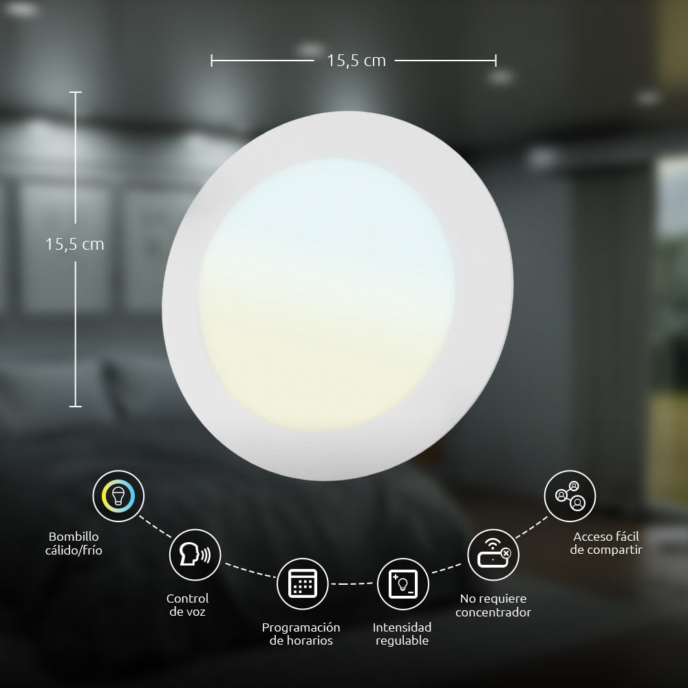 NEXXT SOLUTIONS NHB-W710 Lampara Redonda Luz Led Inteligente Empotrable WIFI