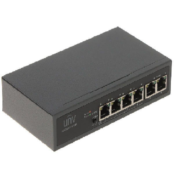 UNIVIEW NSW2010-6T-POE-IN Switch 4 puertos POE y 2 puertos 10/100 30w metal