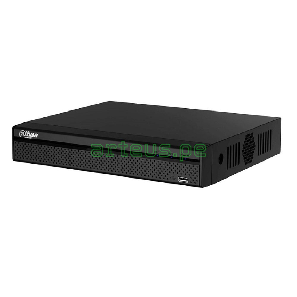 Grabador de video Dahua NVR negro para sistemas de videovigilancia y seguridad electrónica.