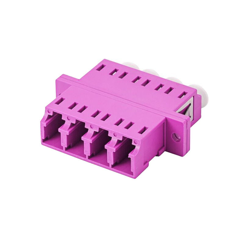 OPFIBRA ADLCU-QD-OM4, Acoplador de Fibra Optica LC Quad OM4 violeta