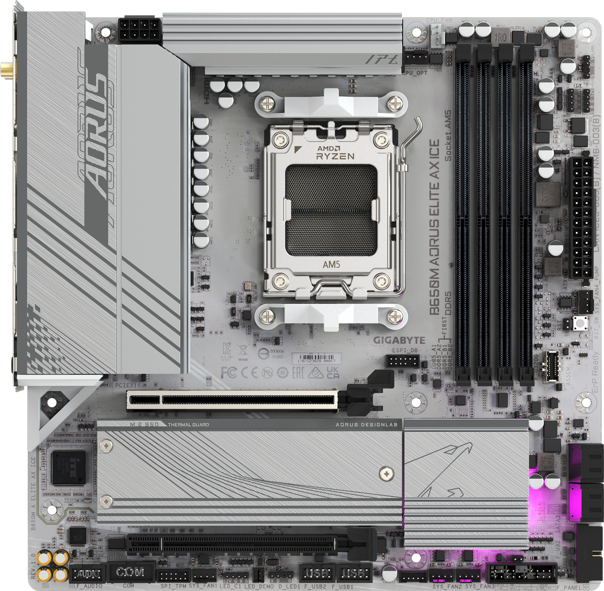 GIGABYTE B650M-A-ELITE-AX-ICE Placa Madre AMD B650 AM5 mATX