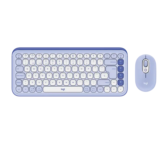 LOGITECH 920-013054 POP ICON Kit Teclado + Mouse  Bluetooth Lila/Blanco