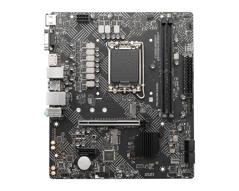 MSI 911-7D46-221 PRO H610M-G S/V/L DDR4 Placa Madre Intel H610 Chipset M-ATX