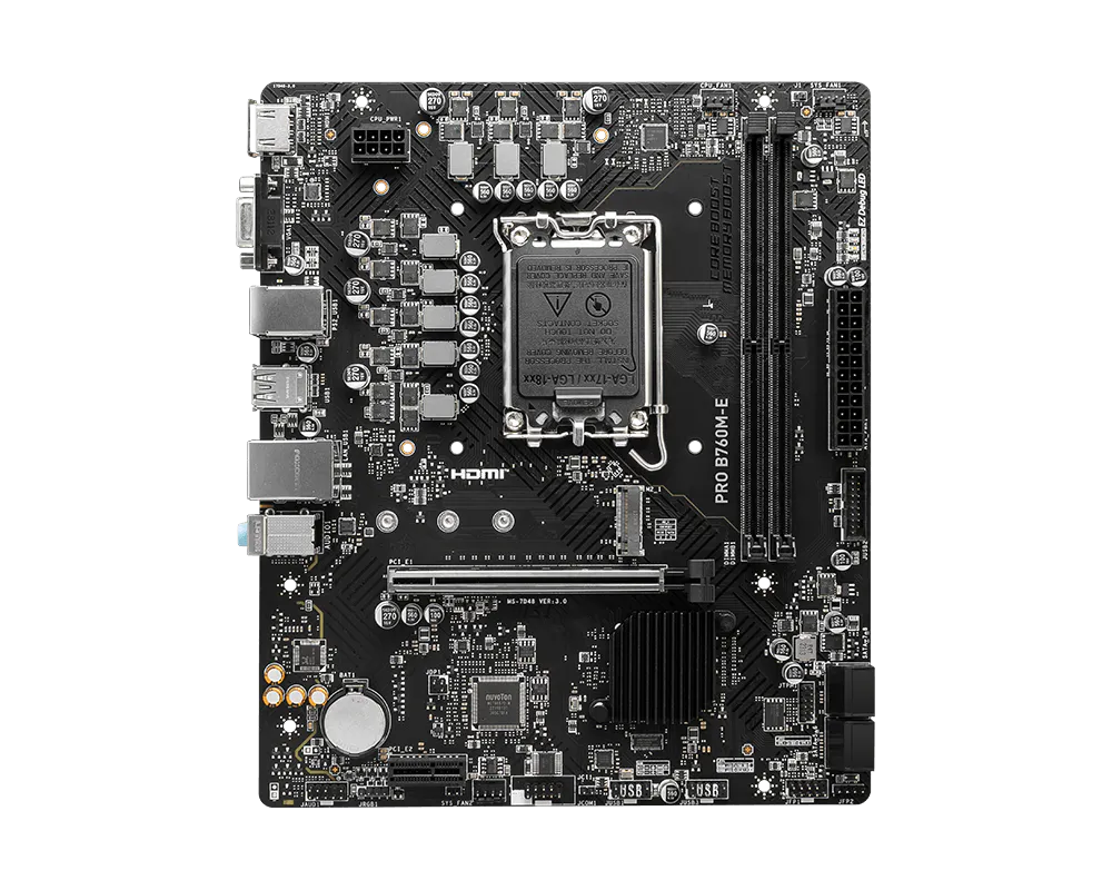 MSI PRO B760M-E DDR5 Placa Madre Intel B760 LGA1700 mATX