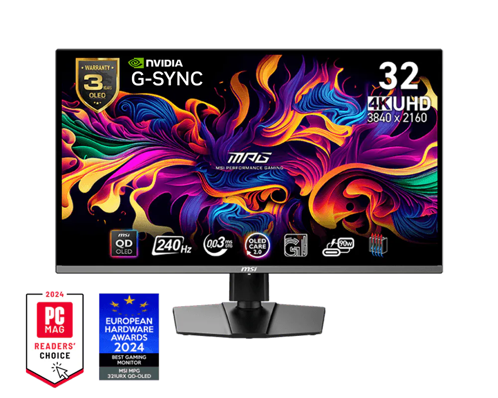 MSI MPG-321URX-QD-OLED Monitor 32" QD-OLED Curva Flat 240Hz