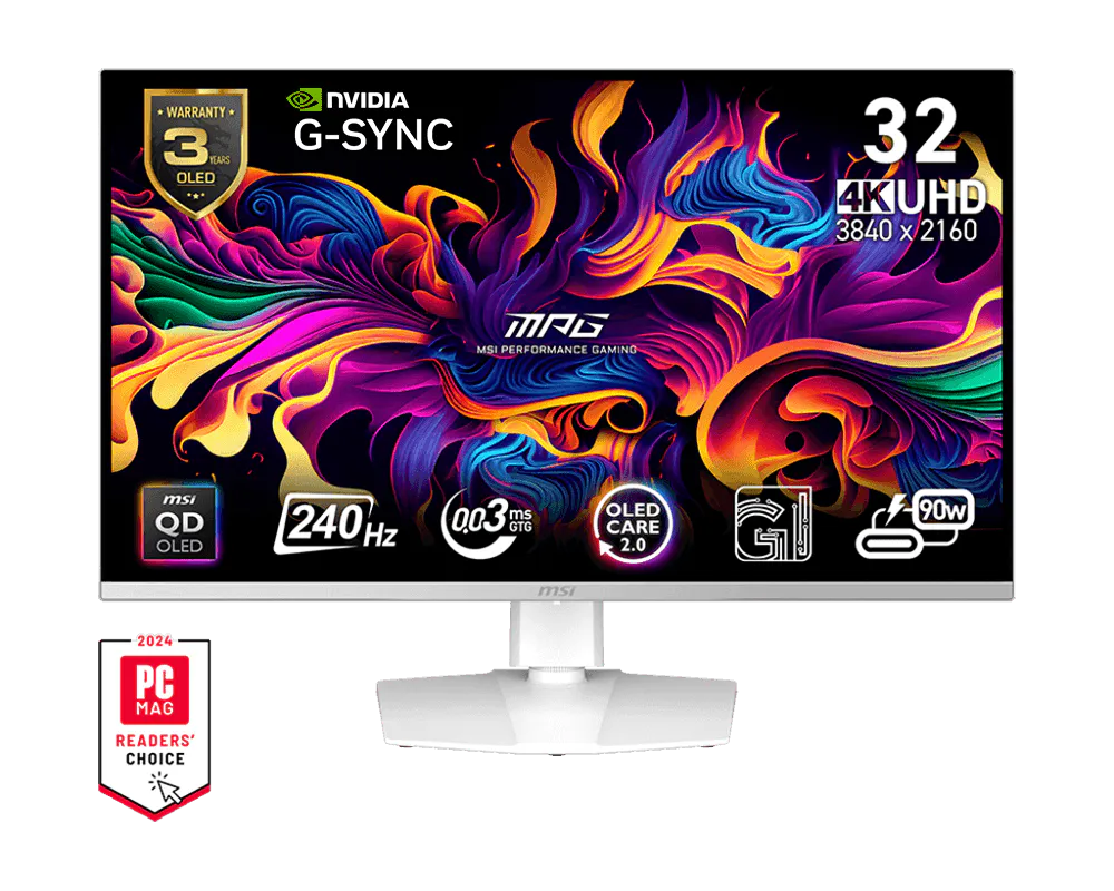 MSI MPG-321URXW-QD-OLED Monitor 32" Gaming Curva Flat 240Hz