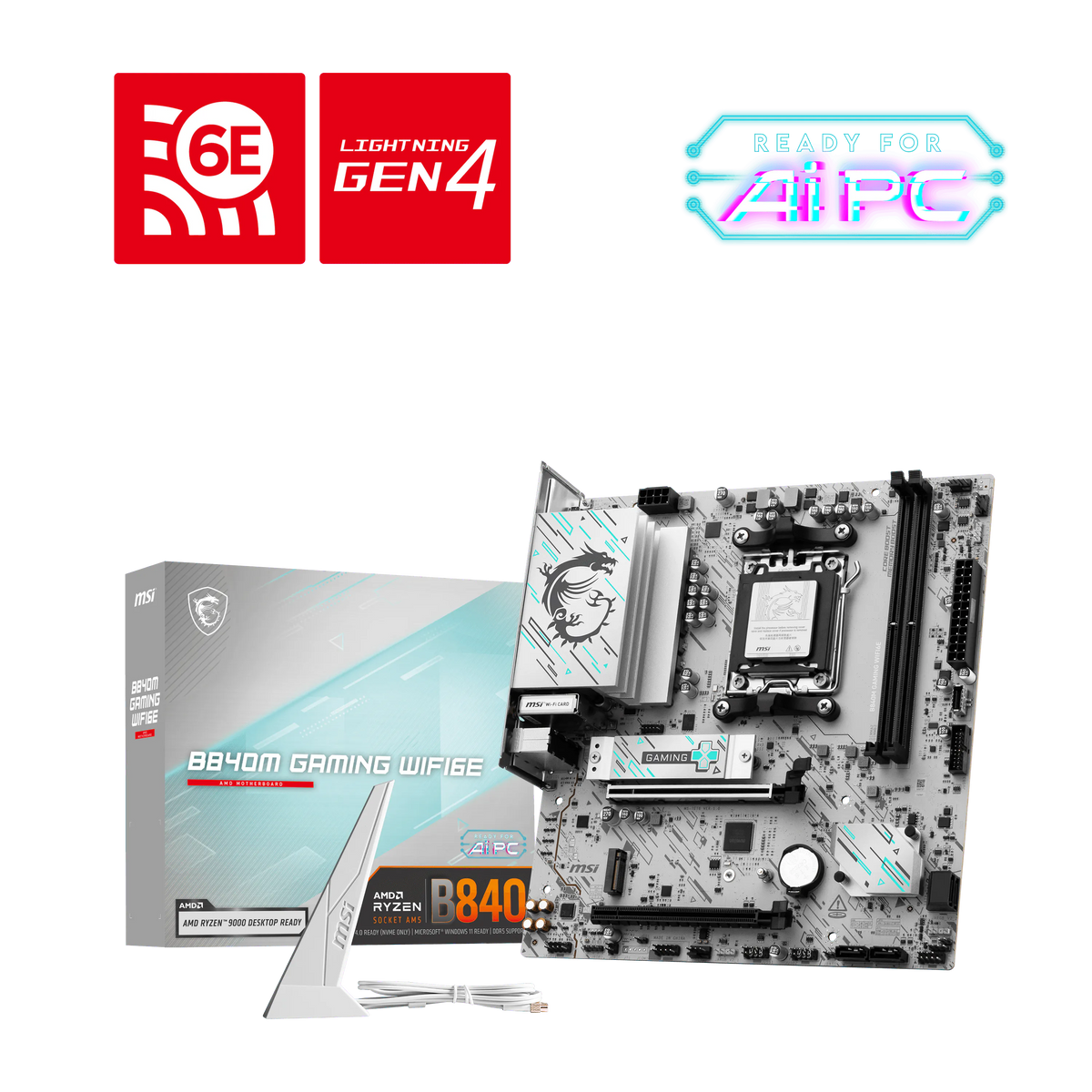 MSI B840M GAMING WIFI6E Placa Madre AMD B840 AM5 mATX