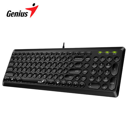 GENIUS SLIMSTAR Q200 Teclado USB Multimedia Silent - Negro 31310020401